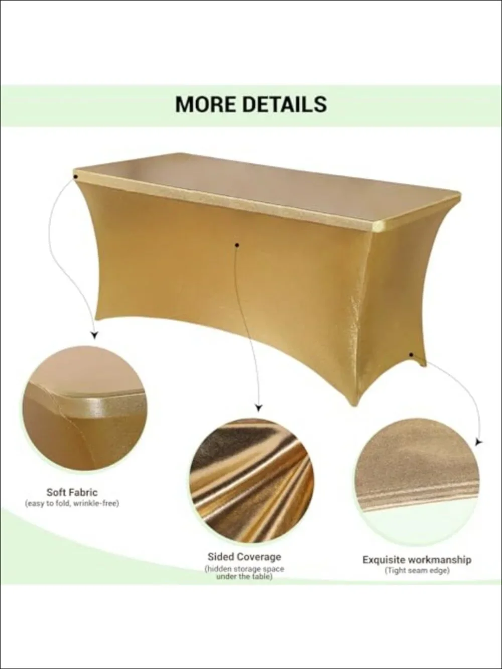 6 Pack Stretch Spandex Table Covers for 6 Foot Tables Banquet Fitted